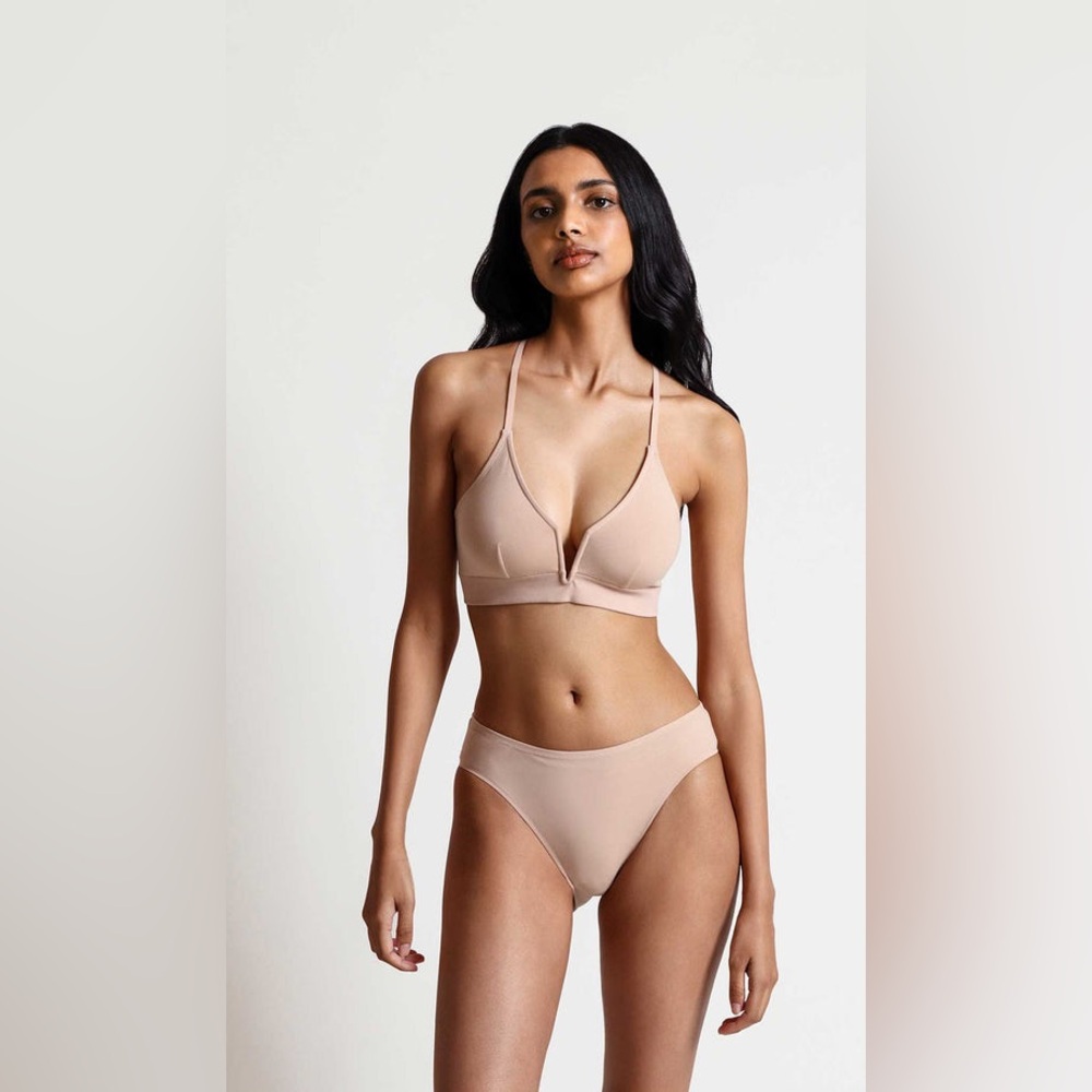 NWT SKIN WORLDWIDE WHISPERWEIGHT GITA COTTON BRALETTE Size XL Rosewood